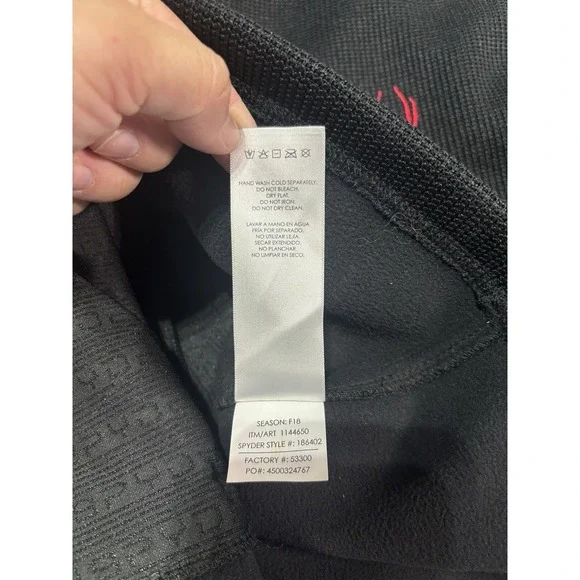 Spyder Full Zip Jacket Mens XL Black Red Fleece Lined Outdoor Warm Logo - Picture 11 of 13